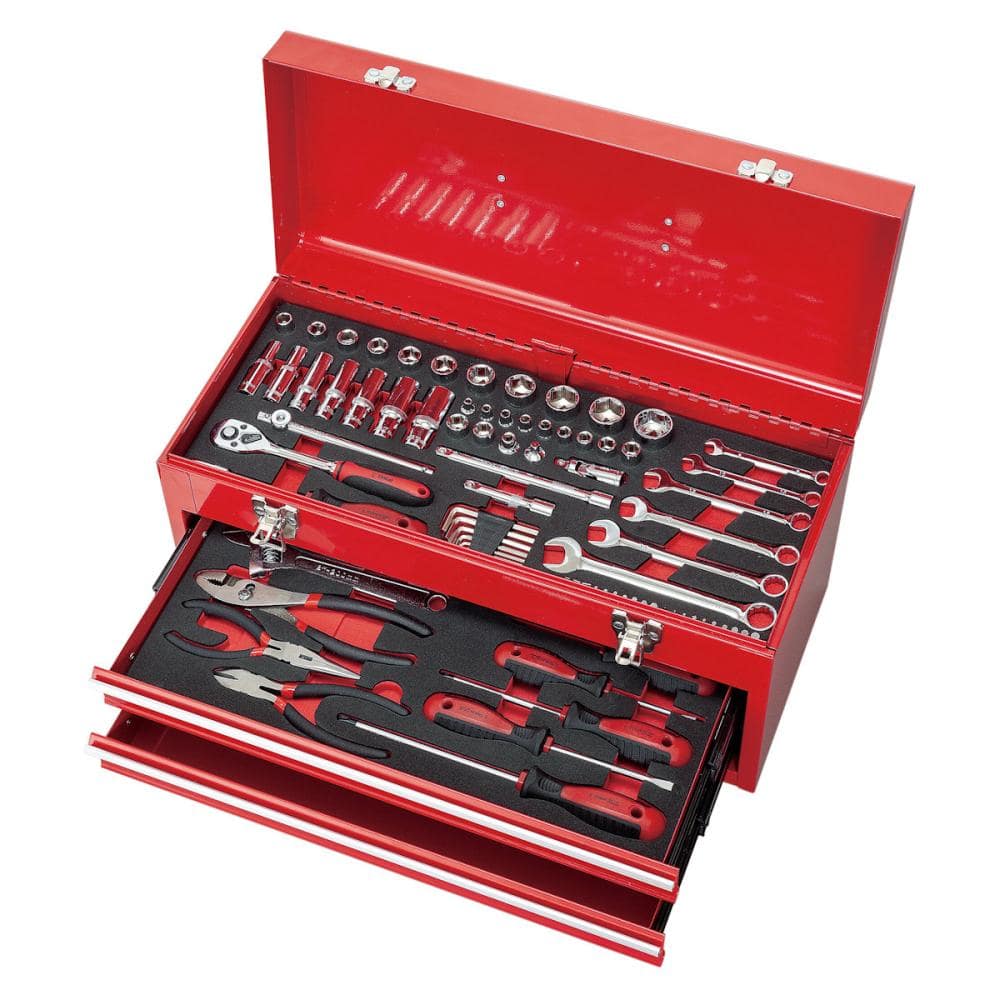 藤原産業 E－Value 整備工具セット80pcs チェスト レッド
