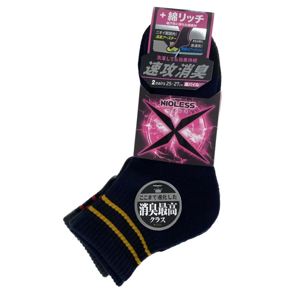 ディックコーポレーション　ＮＩＯＬＥＳＳＸ消臭ソックス　底パイル　２足組　ＣＡ－６９９