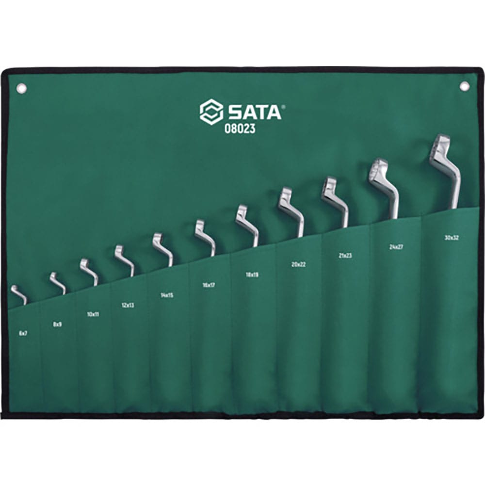 ＳＡＴＡ　両口めがねレンチセット（１１点）７０°　０８０２３＿