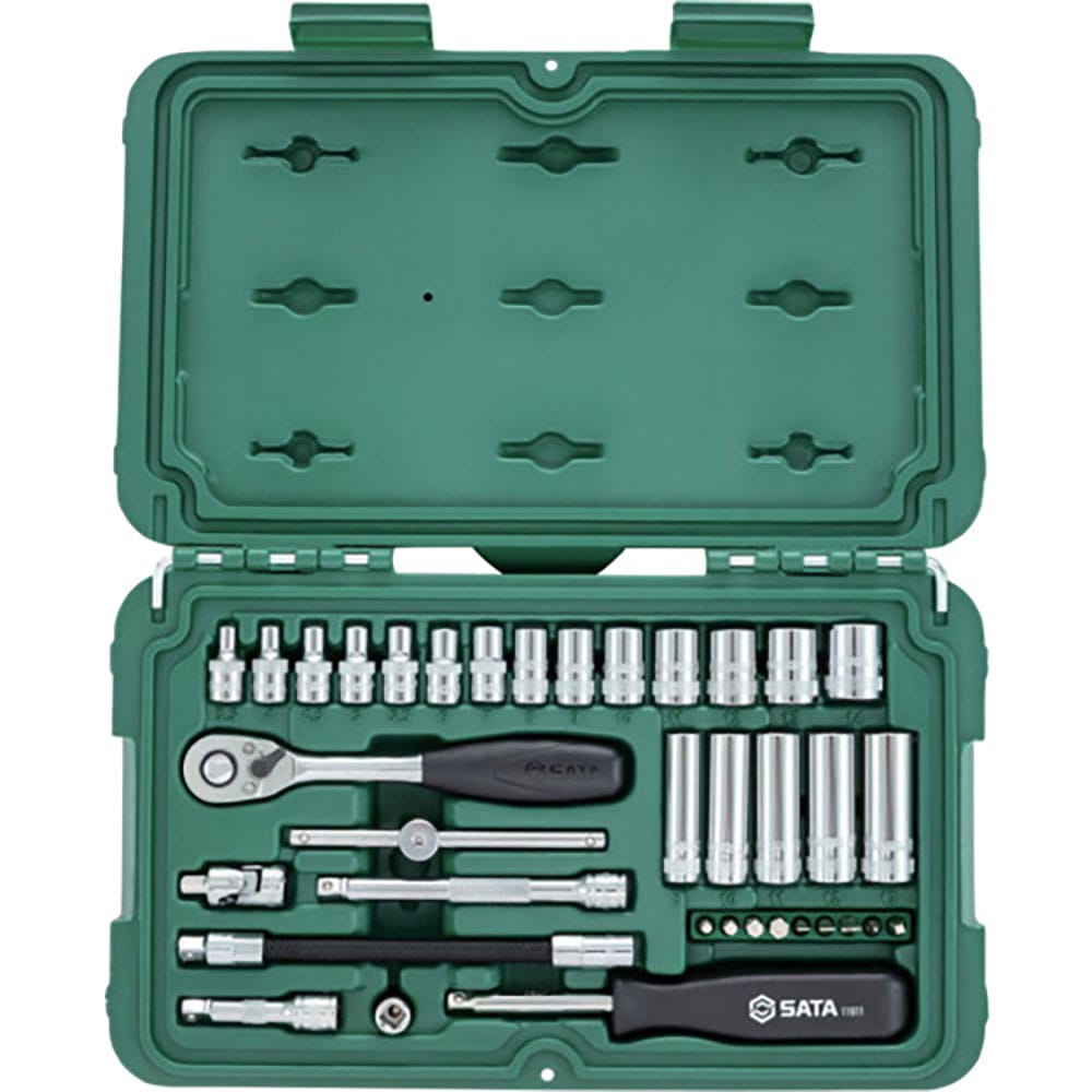 ＳＡＴＡ　６角ソケットレンチセット　差込角６．３５ｍｍ（３６点）　０９００１＿