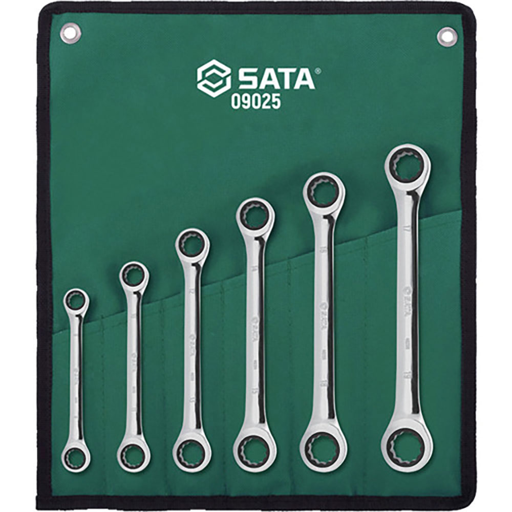 ＳＡＴＡ　両口ラチェットレンチセット（６点）　０９０２５＿