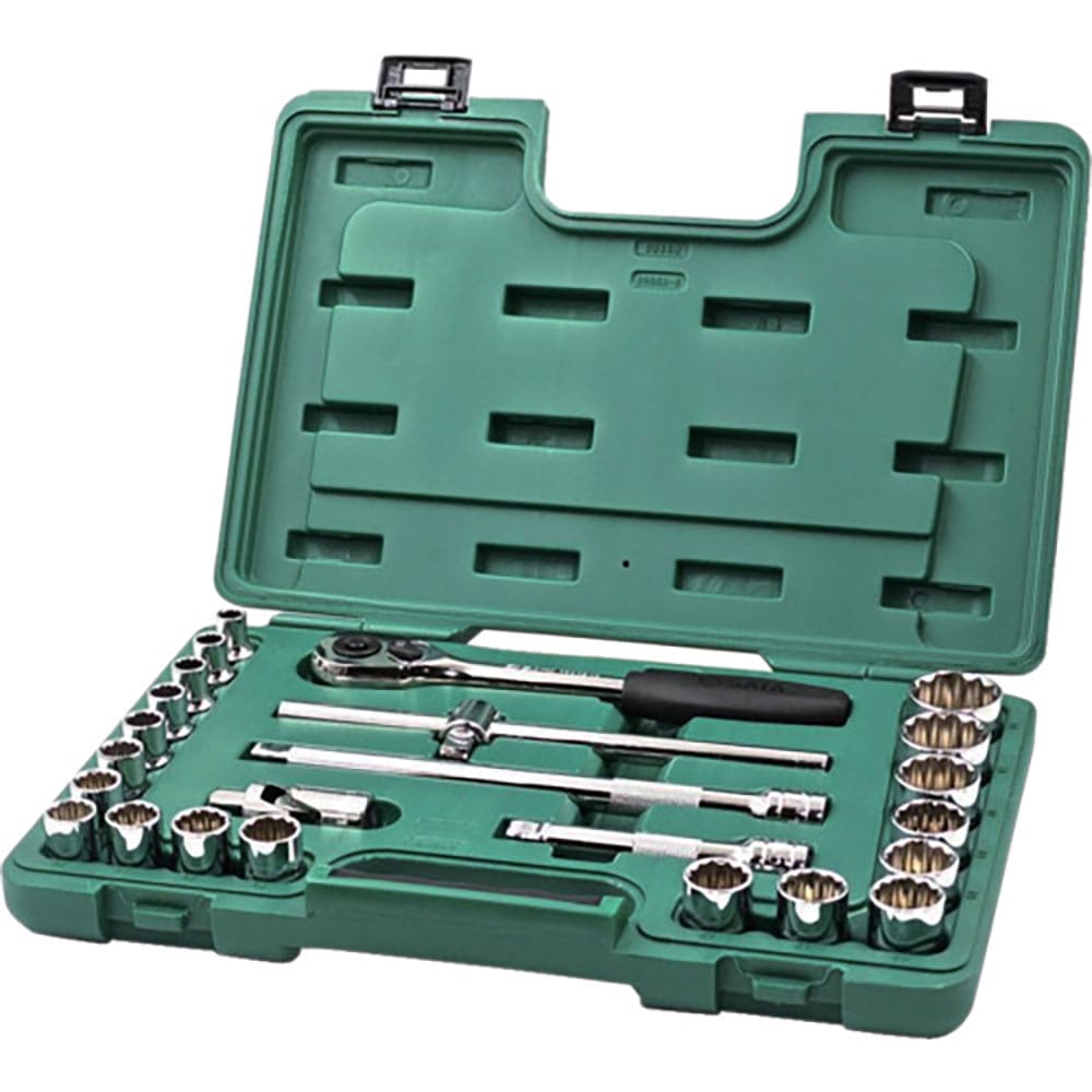 ＳＡＴＡ　１２角ソケットレンチセット　差込角１２．７ｍｍ（２４点）　０９０６０＿