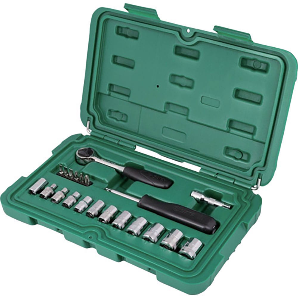 ＳＡＴＡ　６角ソケットレンチセット　差込角６．３５ｍｍ（２１点）　０９５２１＿