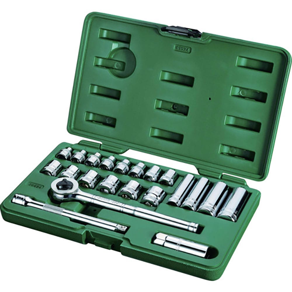 SATA 6角ソケットレンチセット 差込角9．5mm（22点