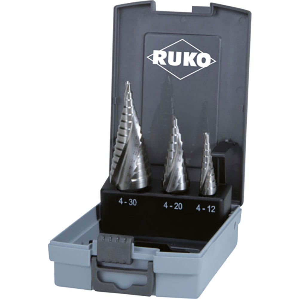 ＲＵＫＯ　２枚刃スパイラルステップドリルセット　３本組　ハイス　１０１０２６ＲＯ＿