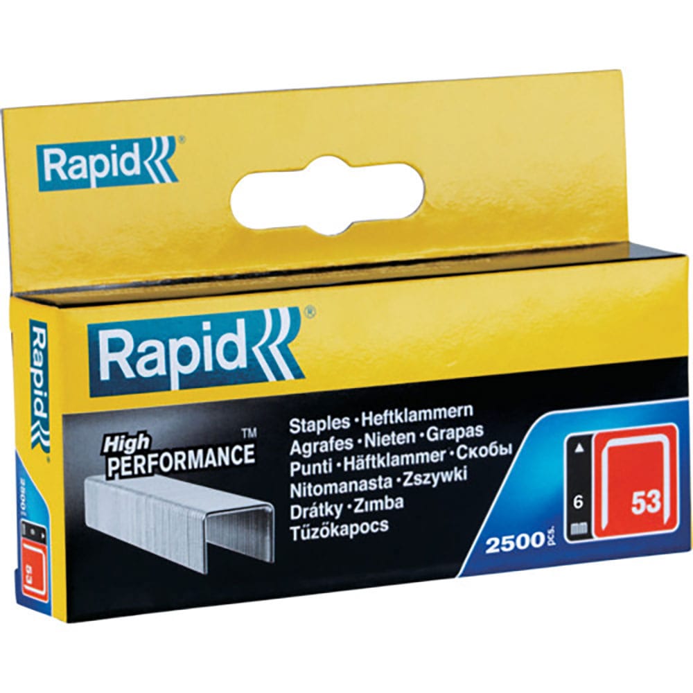 Ｒａｐｉｄ　タッカー用ステープル　ラピッド　５３型　足長６ｍｍ（２５００本入）　１１８５６２２５＿