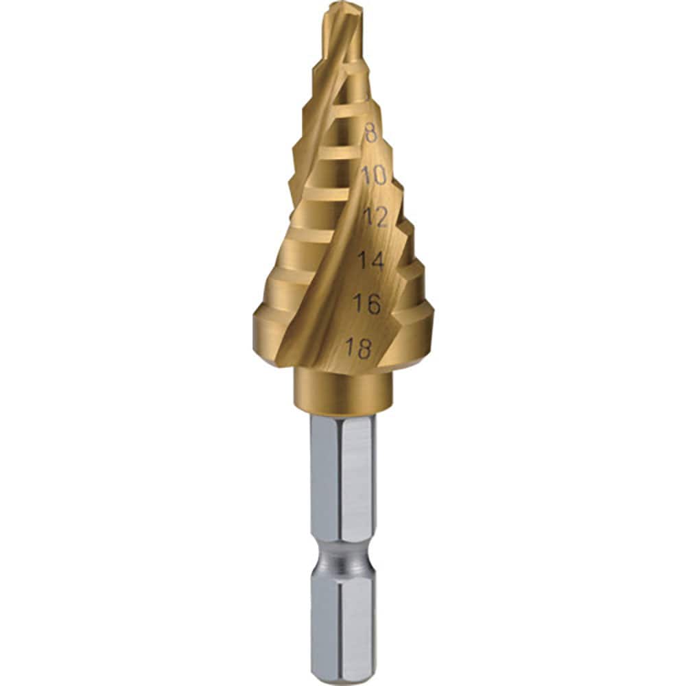 ＴＲＵＳＣＯ　六角軸ステップドリル　３枚刃チタンコーティング　５～１９ｍｍ　３ＳＮＭＳ１９ＧＡ＿