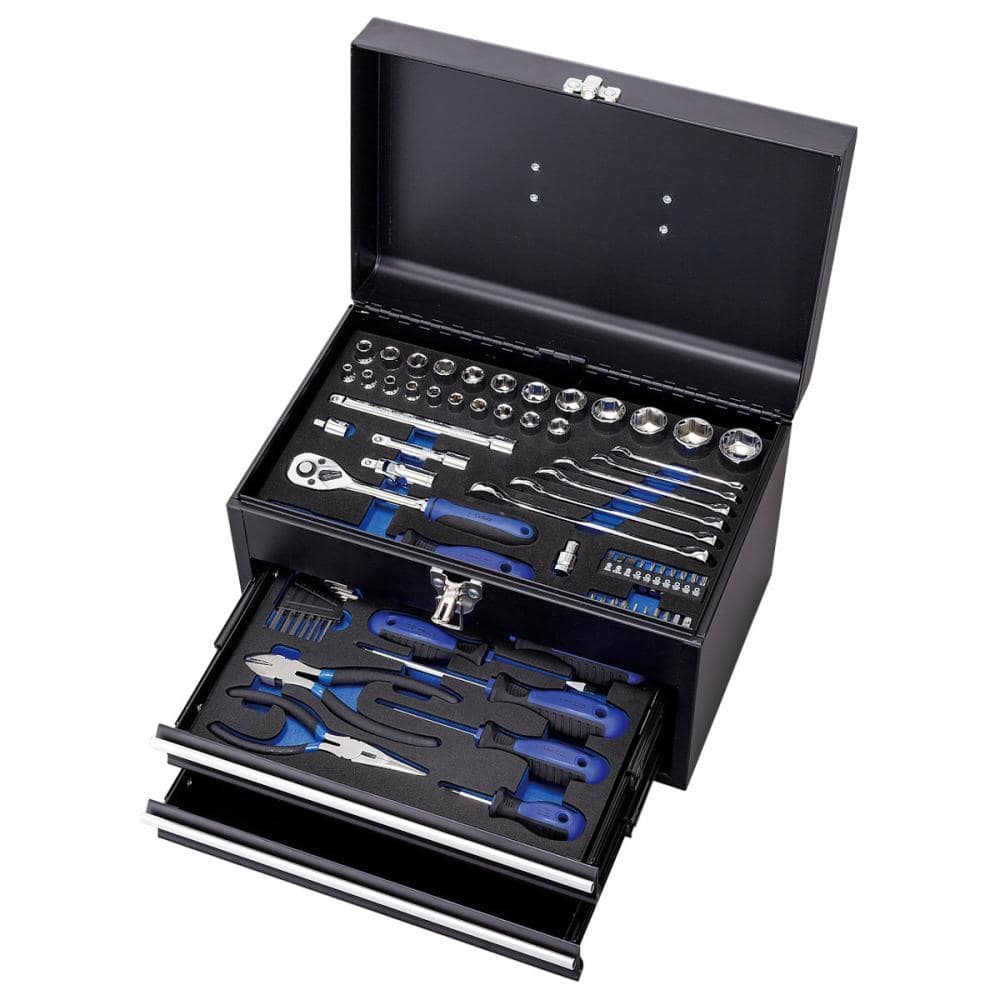 【予約商品】藤原産業　Ｅ－Ｖａｌｕｅ　整備工具セット　ミニチェスト　７０点セット　ＥＳＴ－２６７０ＢＫ【申込期限１０月１０日】