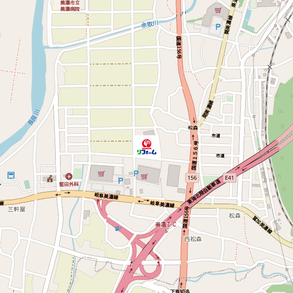 コメリリフォーム美濃店周辺