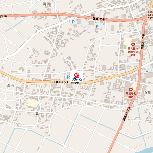 コメリリフォーム菊池店周辺