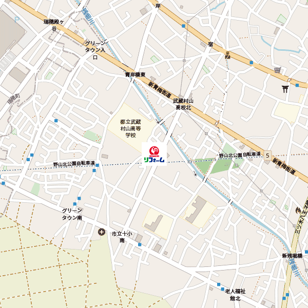 コメリリフォーム武蔵村山中原店周辺