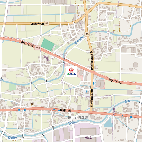 コメリリフォームうきは店周辺