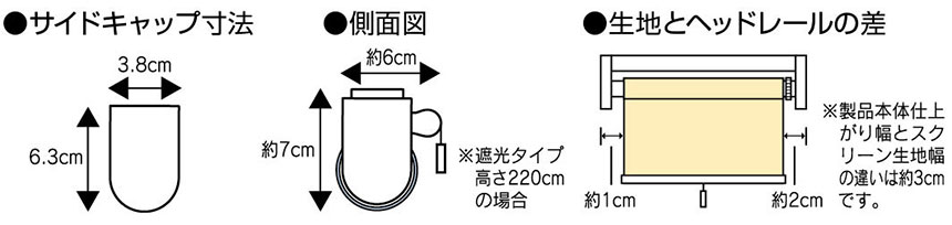 サイドキャップ寸法