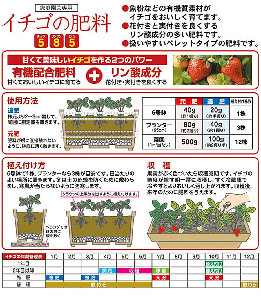 イチゴの肥料