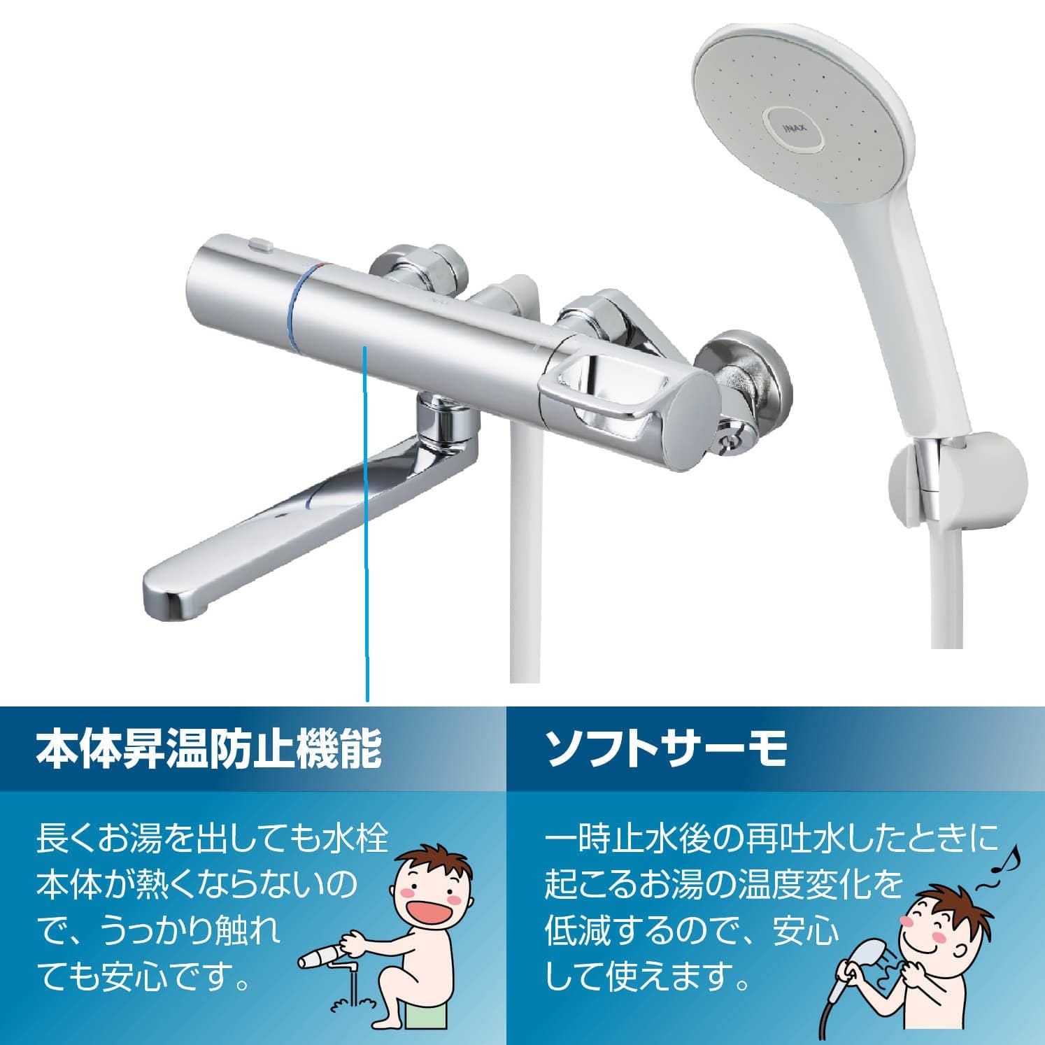 ＬＩＸＩＬ ＩＮＡＸ サーモスタットバス水栓 エコアクアシャワー樹脂