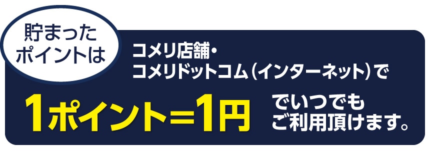 1ポイント1円でいつでもご利用頂けます