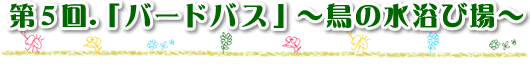 第5回 「バードバス」～鳥の水浴び場～