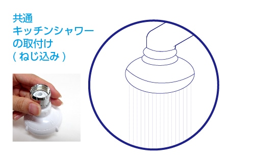【共通】キッチンシャワーを付けると使いやすく便利(ねじ込みタイプ)