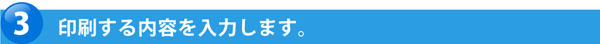 印刷する内容を入力します