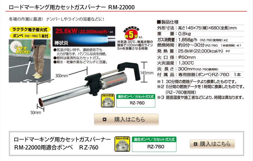ロードマーキング用カセットガスバーナー RM-22000