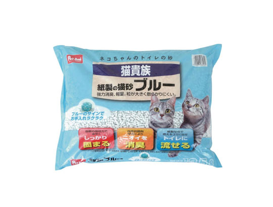 Petami猫貴族紙製の猫砂 ブルー 13.5L