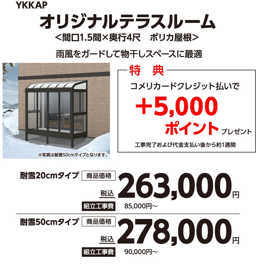 オリジナルテラスルーム（積雪地）