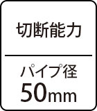 切断能力：パイプ径50mm