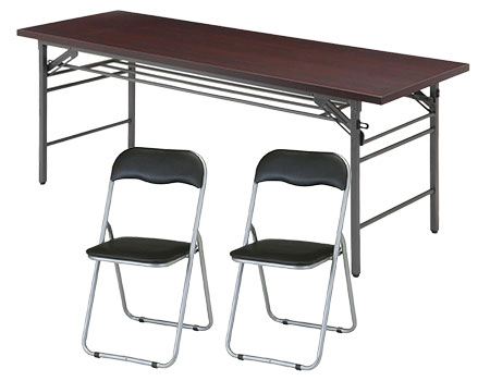 折りたたみ会議テーブル ハイタイプ＋パイプチェア