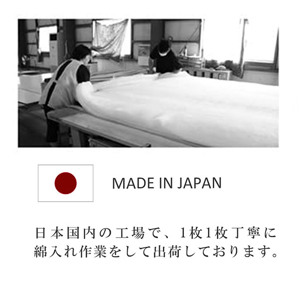 日本で綿入れ作業を実施