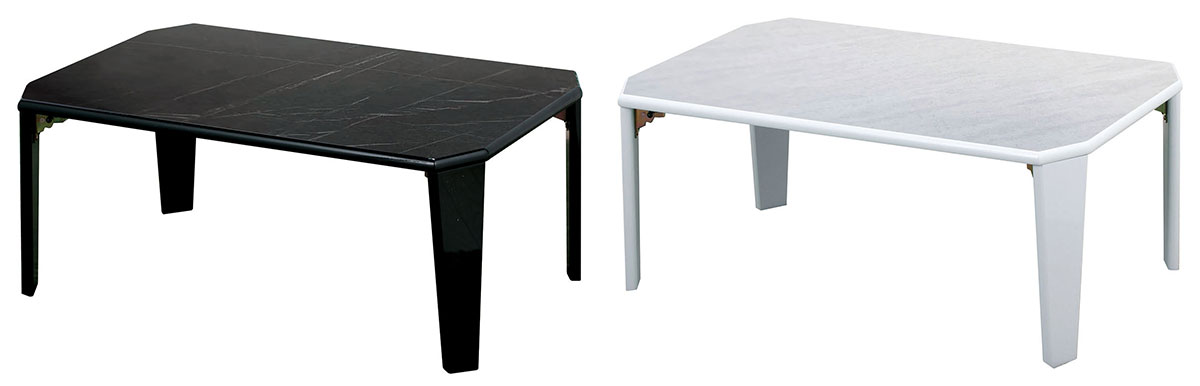 上品のある大理石柄を使用 折りたたみテーブル　大理石柄