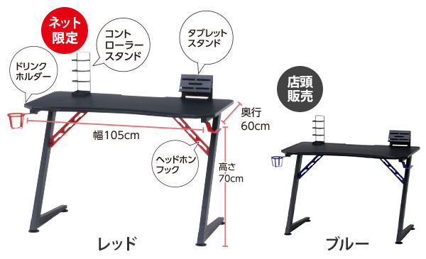 ゲームのしやすさに特化したデスク ゲーミングデスク「レイズ」