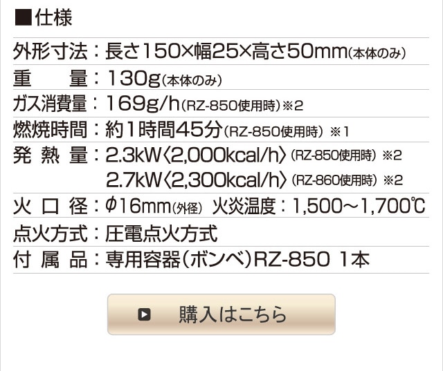 パワートーチ RZ-820S (シルバーボディ)