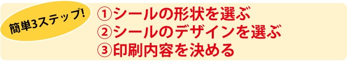 Step1：ベースデザインを選ぶ、Step2：印刷デザインを選ぶ、Step3：JAS表示欄を指示する